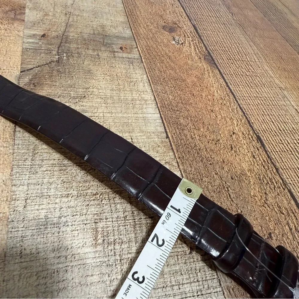 Harold Powell croc print brown leather belt size S